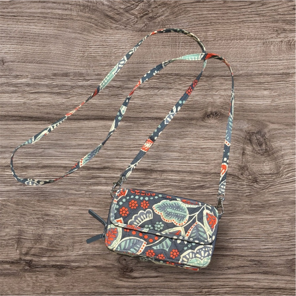 Vera Bradley Gray and Red Floral Crossbody Bag